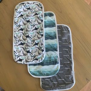 COPPER PEARL three piece burp cloth set NWOT NEVER USED